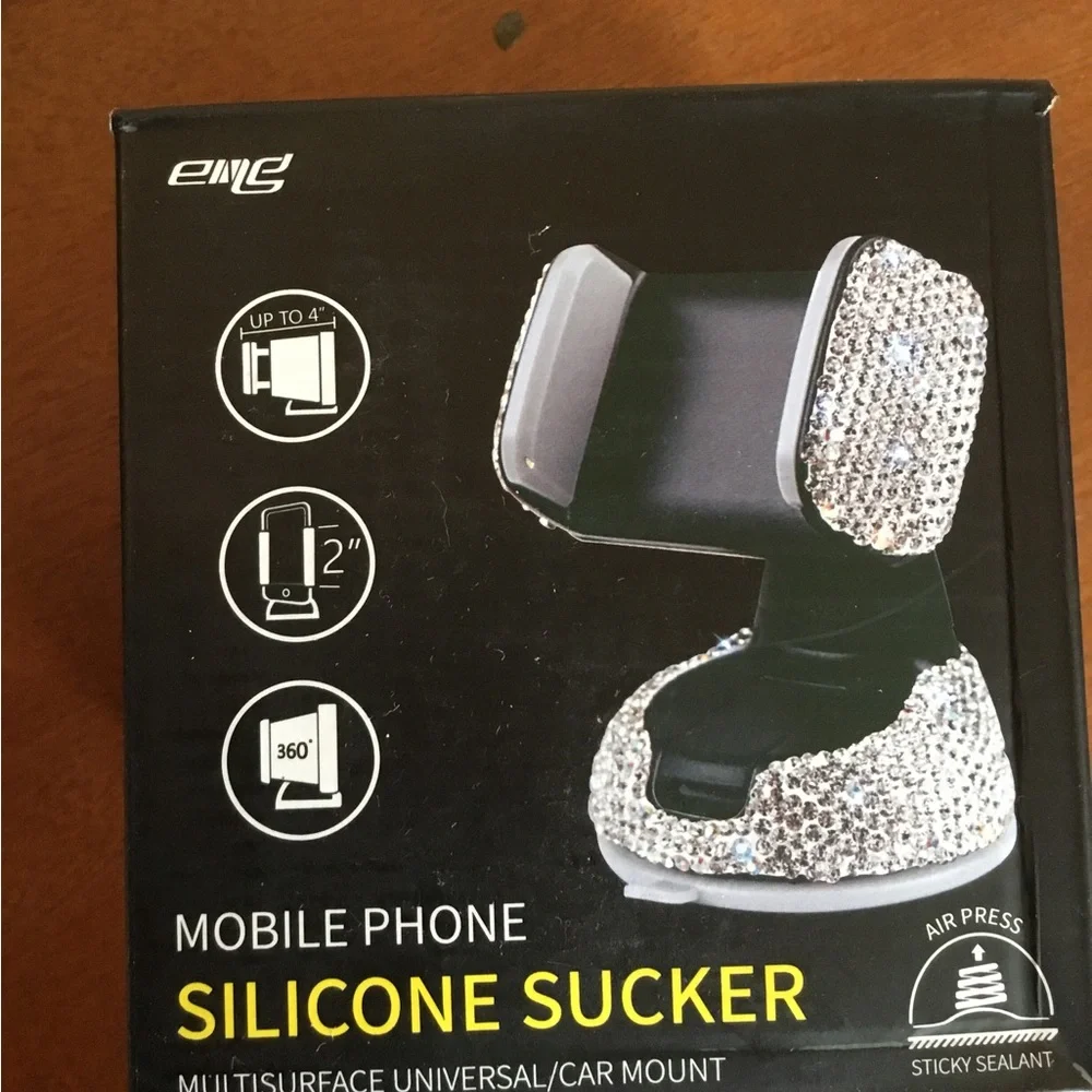Silicone Sucker Mobile Phone Holder - Black